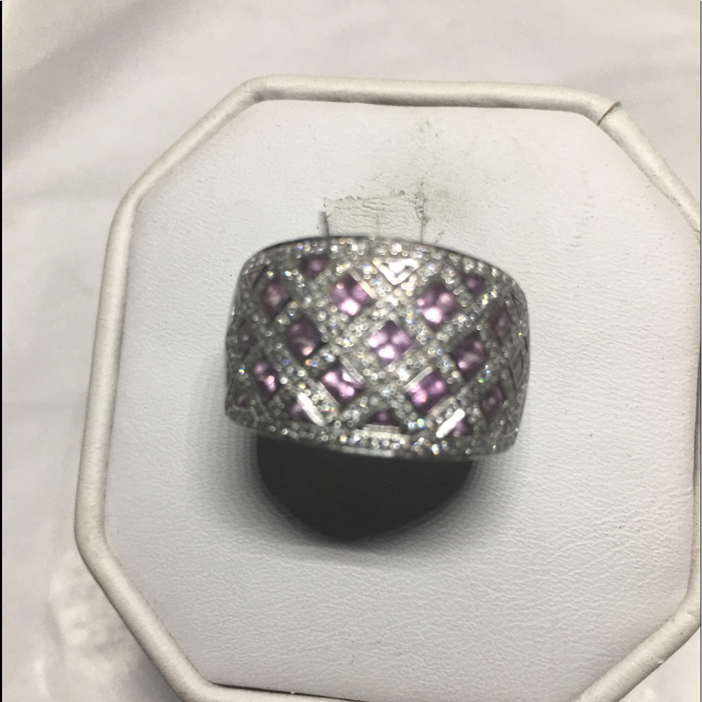 14k White Gold Diamonds Ring